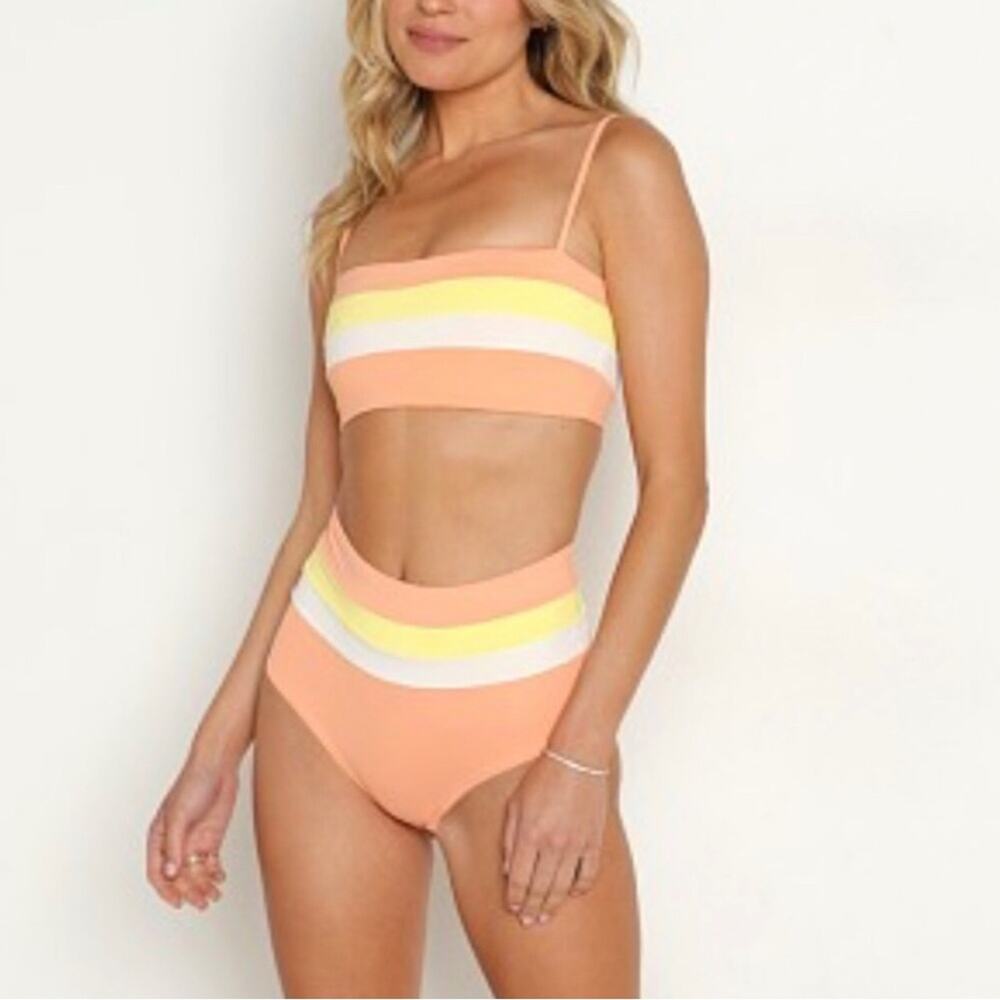 L*Space Rebel Top Portia Striped High Waist Bikini Bottom Set XS NWT - Picture 13 of 13